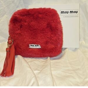Miu Miu Vibrant Red Fur Accessory